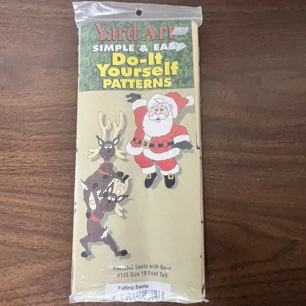 Yard Art DIY Wood Patterns Falling Santa Reindeer 1993 Christmas Pattern 148 NEW